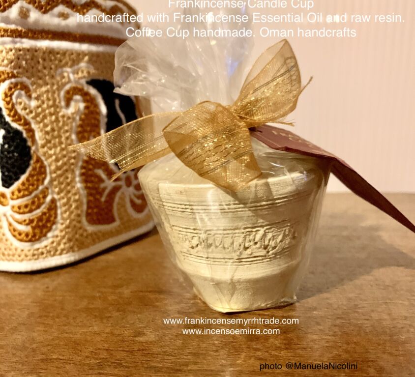 Incense Candle Handcraft from Oman. Aromatherapy Frankincense Candle.